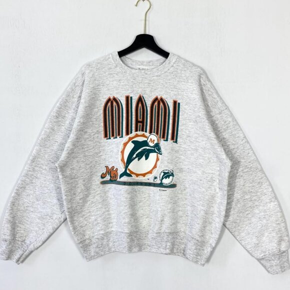 Vintage 90s Miami Dolphins Football Sweatshirt, Retro Dolphins Football Shirt - Picture 1 of 2